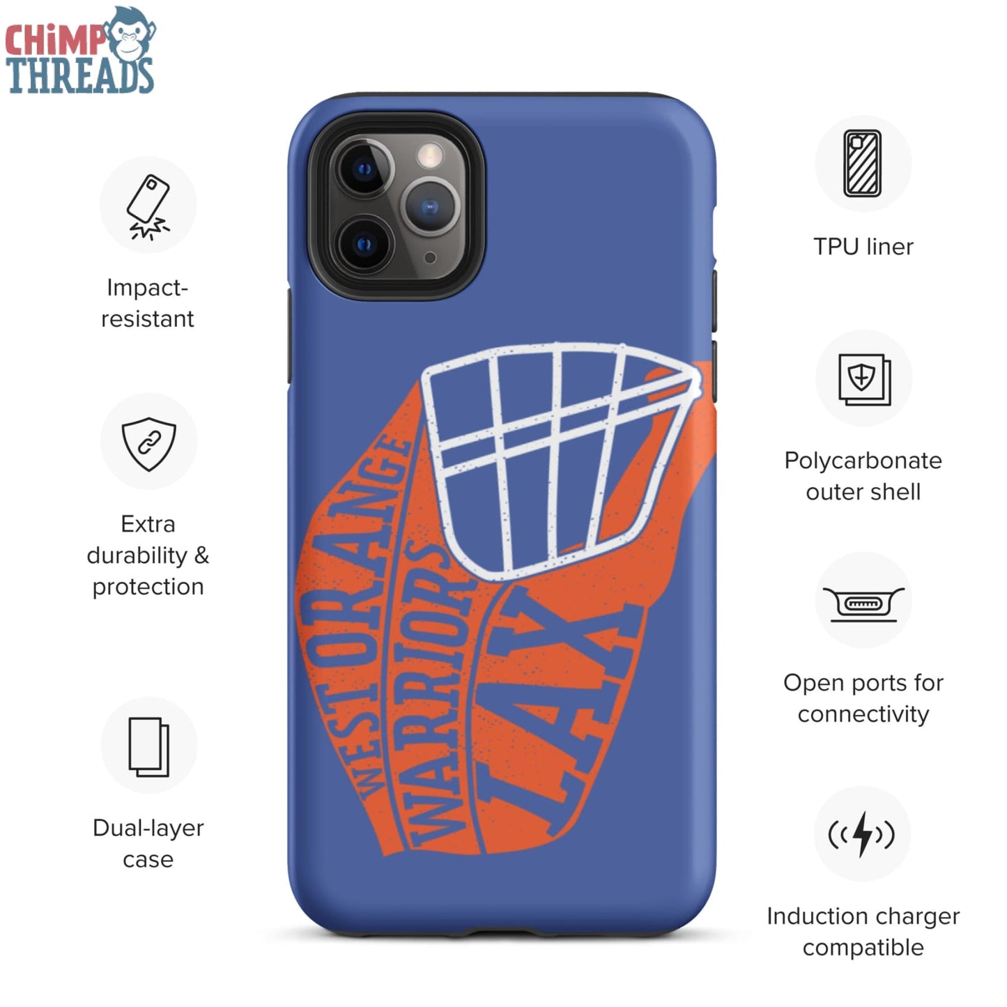 Lacrosse Helmet Tough iPhone case - lacrosse ✓ west orange