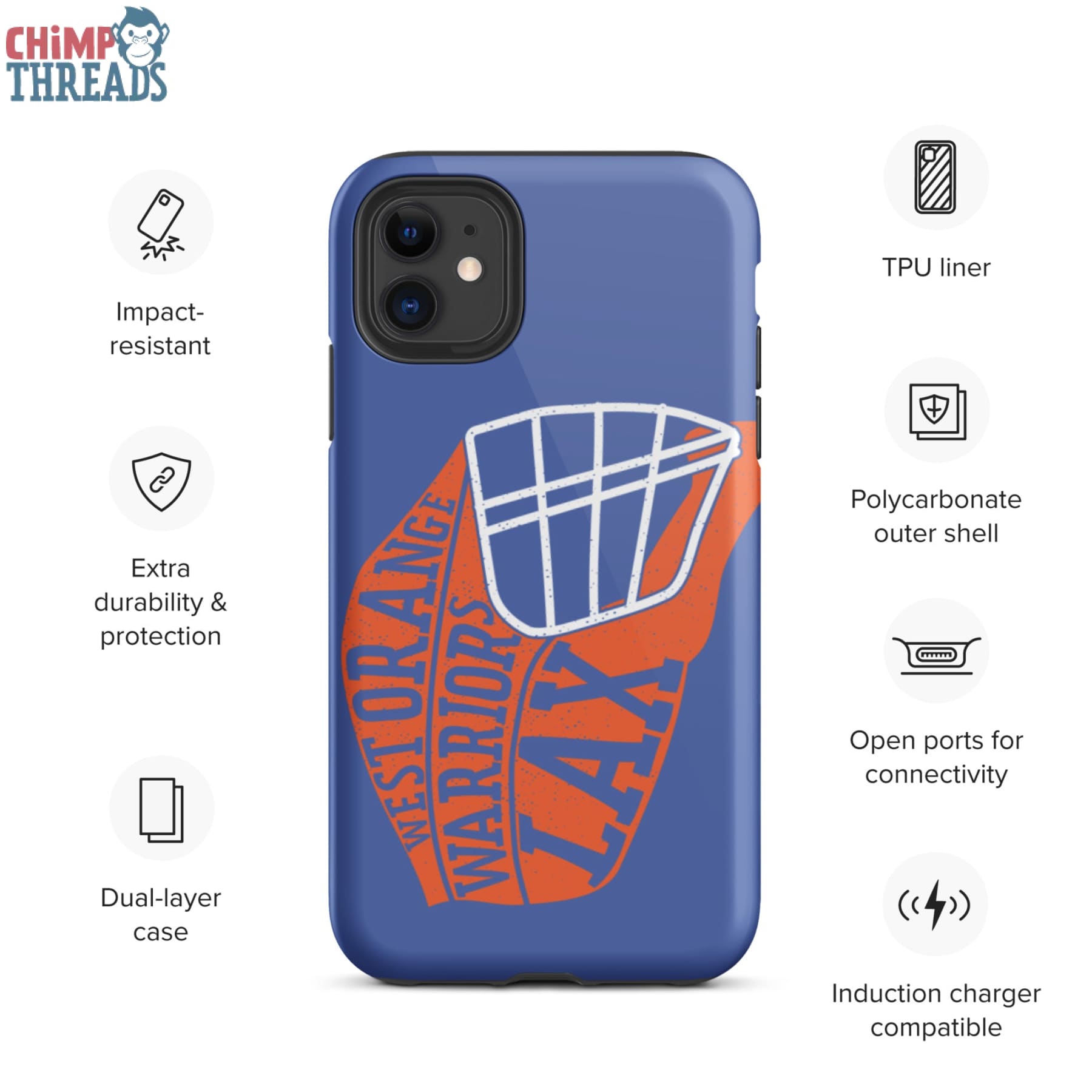 Lacrosse Helmet Tough iPhone case - lacrosse ✓ west orange