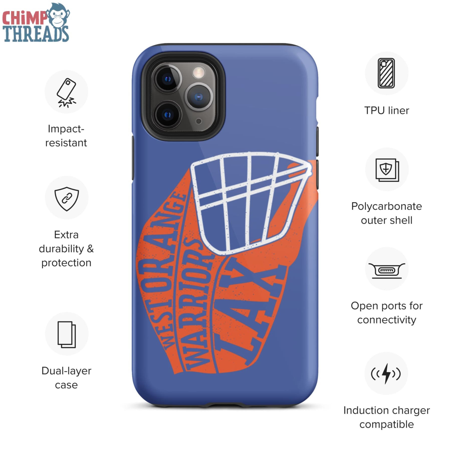 Lacrosse Helmet Tough iPhone case - lacrosse ✓ west orange