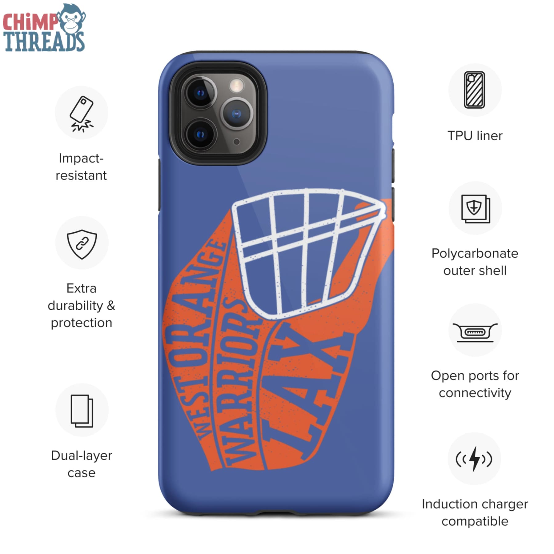 Lacrosse Helmet Tough iPhone case - lacrosse ✓ west orange