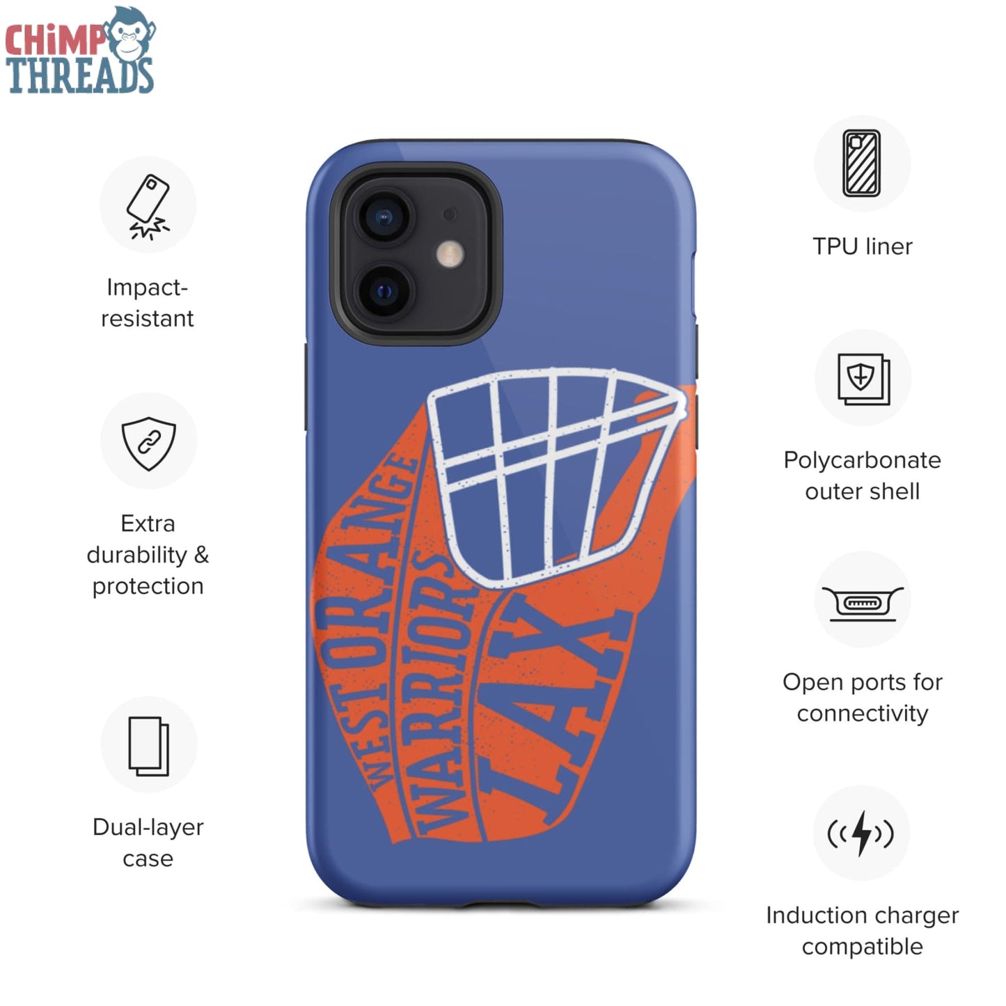 Lacrosse Helmet Tough iPhone case - lacrosse ✓ west orange