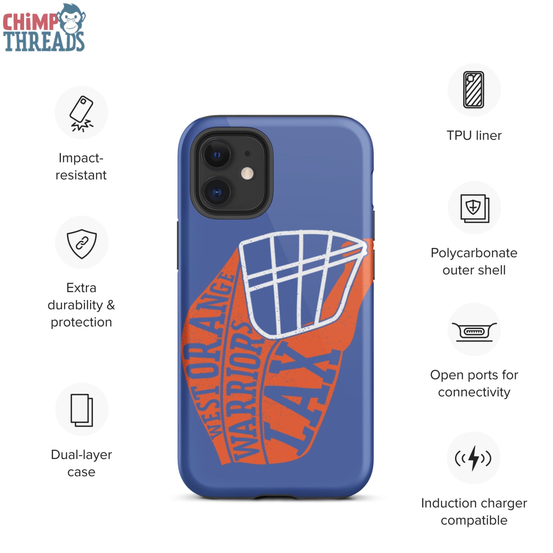 Lacrosse Helmet Tough iPhone case - lacrosse ✓ west orange