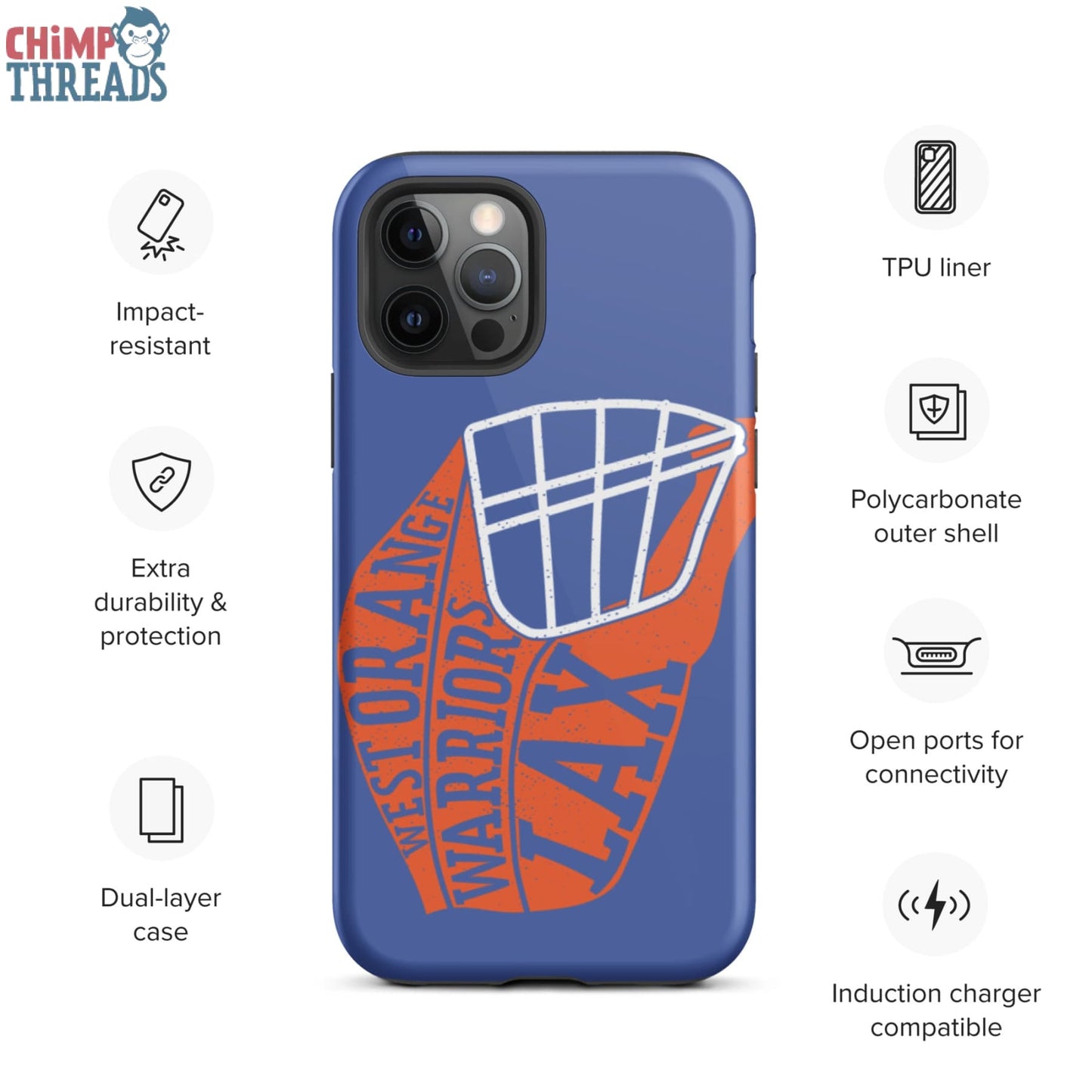 Lacrosse Helmet Tough iPhone case - lacrosse ✓ west orange