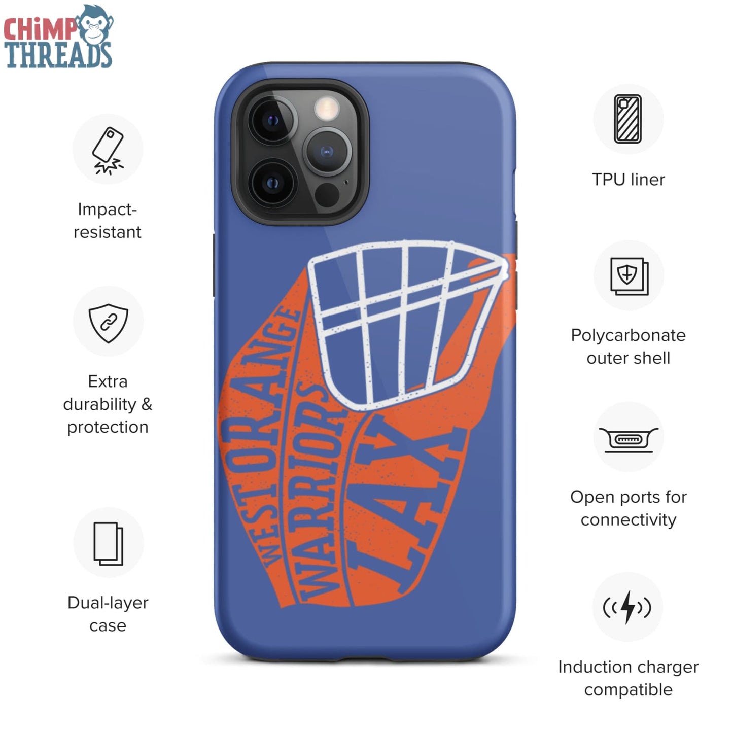 Lacrosse Helmet Tough iPhone case - lacrosse ✓ west orange