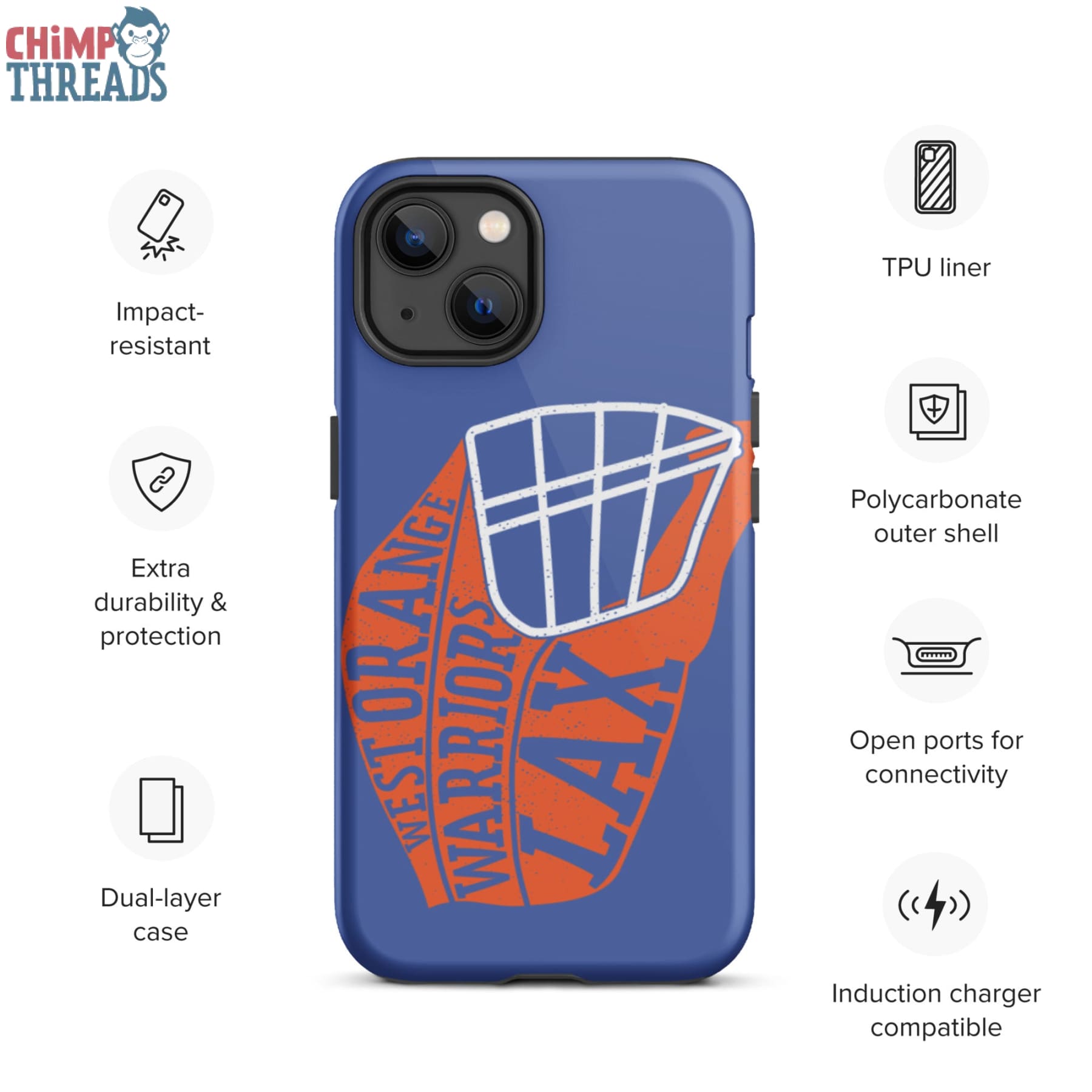 Lacrosse Helmet Tough iPhone case - lacrosse ✓ west orange