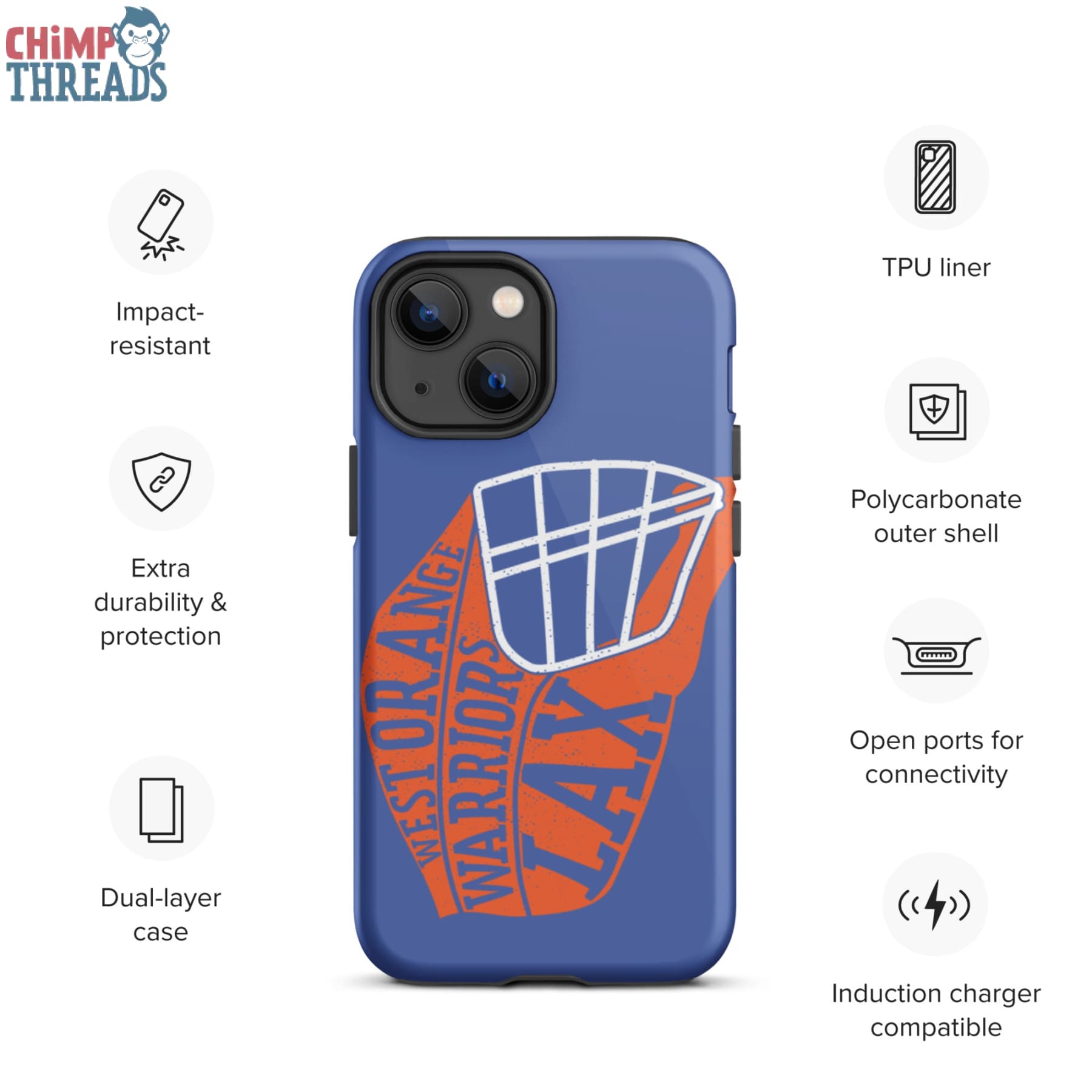 Lacrosse Helmet Tough iPhone case - lacrosse ✓ west orange