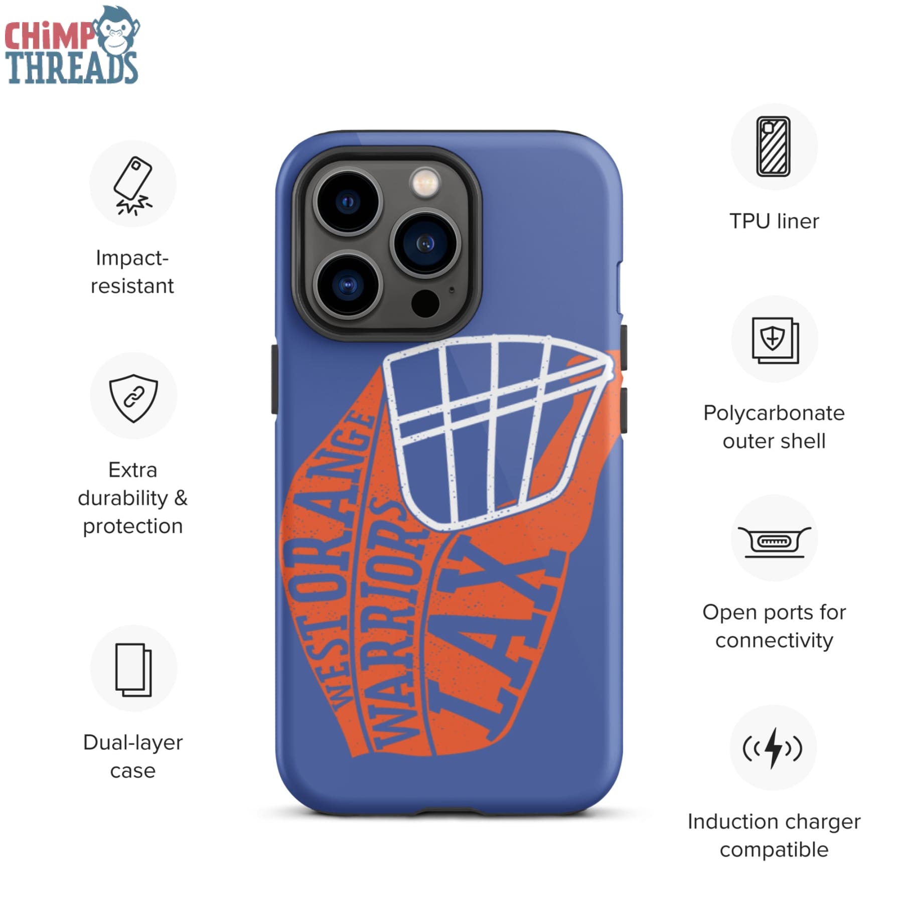 Lacrosse Helmet Tough iPhone case - lacrosse ✓ west orange