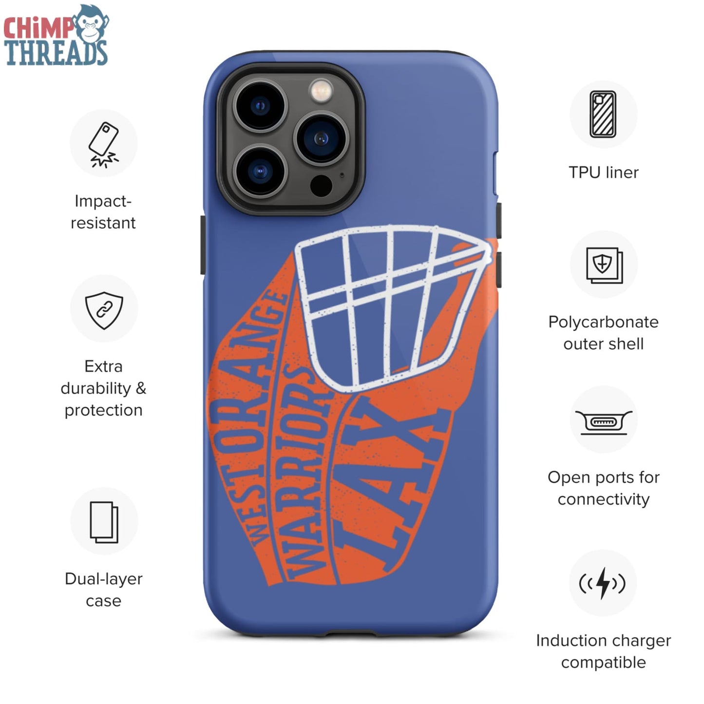 Lacrosse Helmet Tough iPhone case - lacrosse ✓ west orange