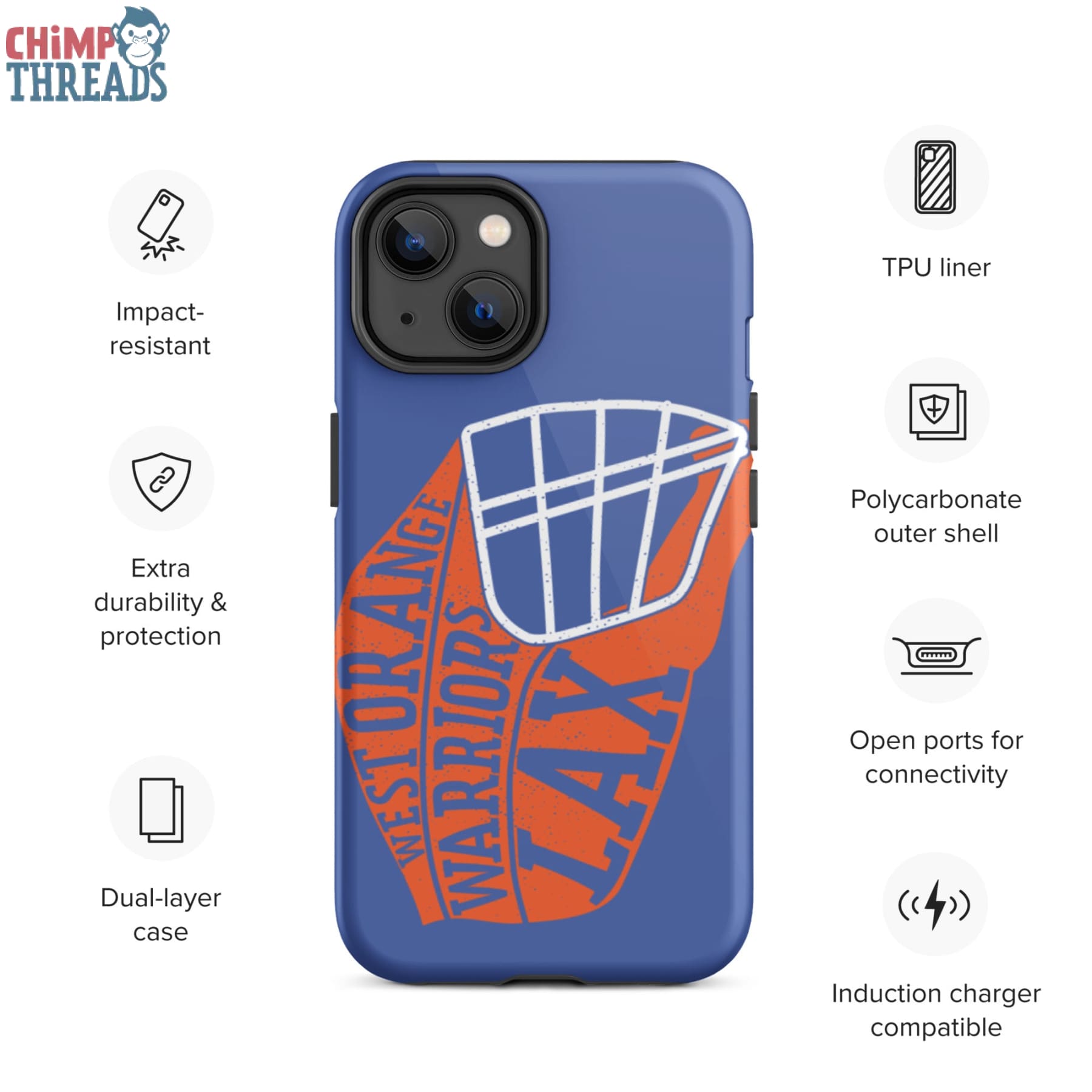 Lacrosse Helmet Tough iPhone case - lacrosse ✓ west orange