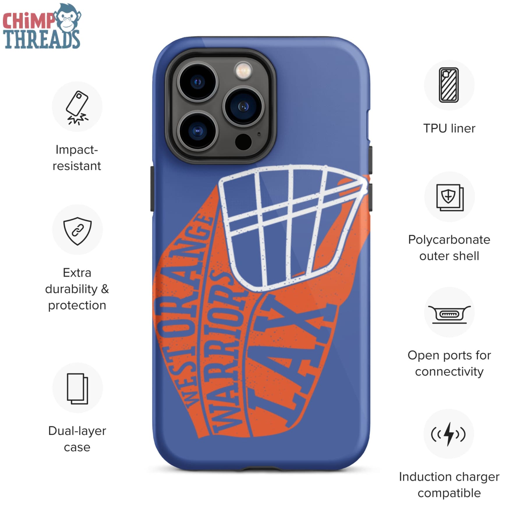 Lacrosse Helmet Tough iPhone case - lacrosse ✓ west orange