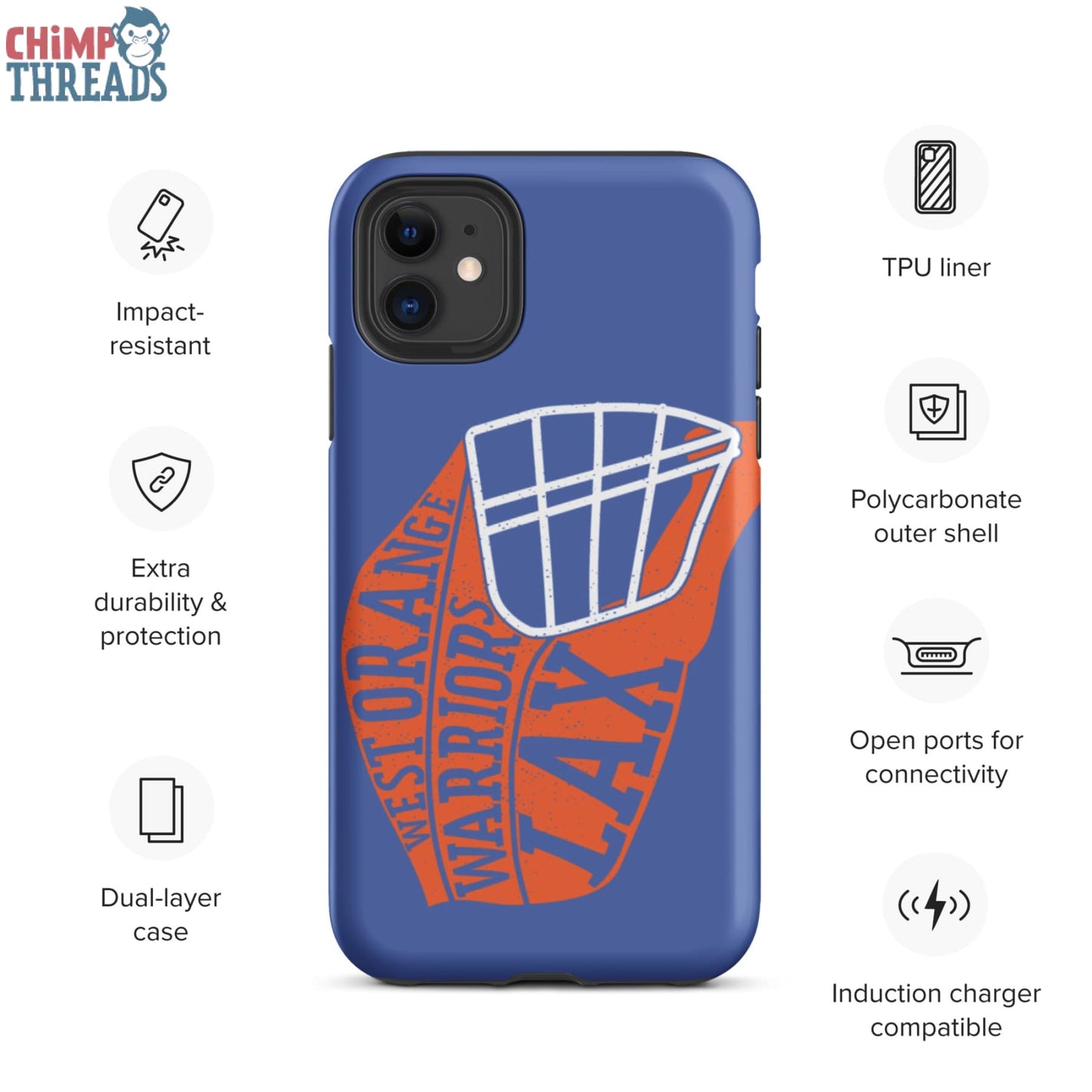 Lacrosse Helmet Tough iPhone case - lacrosse ✓ west orange