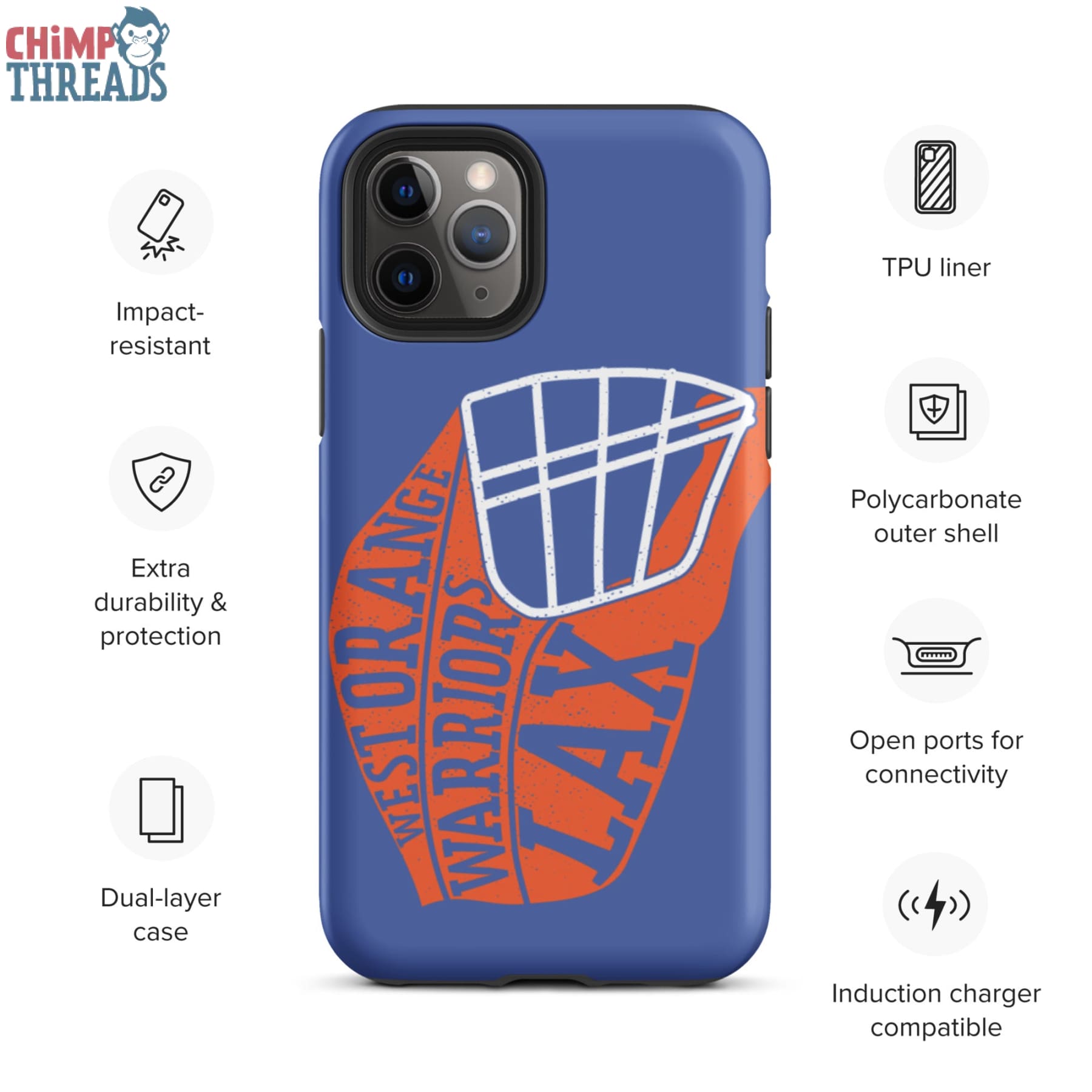 Lacrosse Helmet Tough iPhone case - lacrosse ✓ west orange