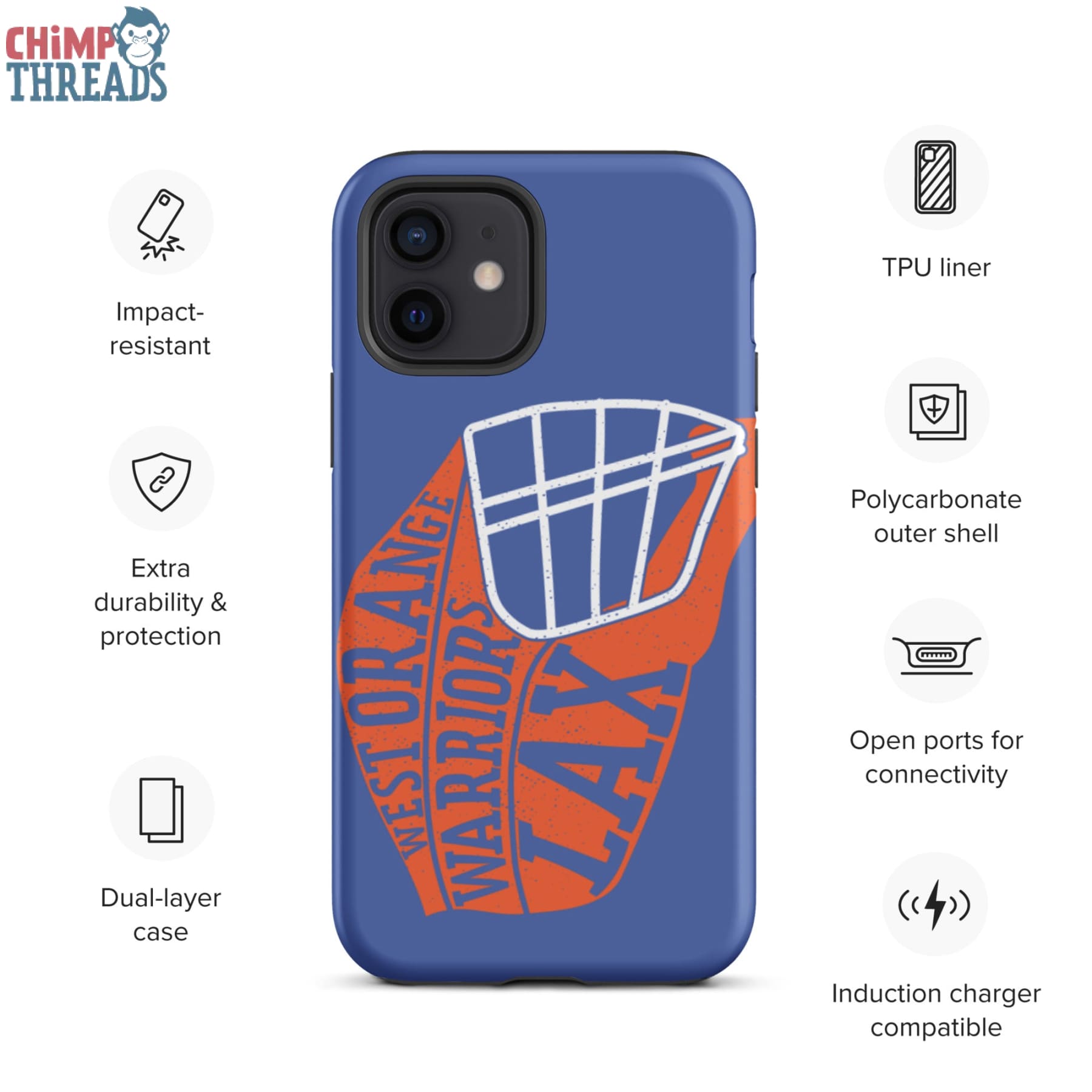 Lacrosse Helmet Tough iPhone case - lacrosse ✓ west orange