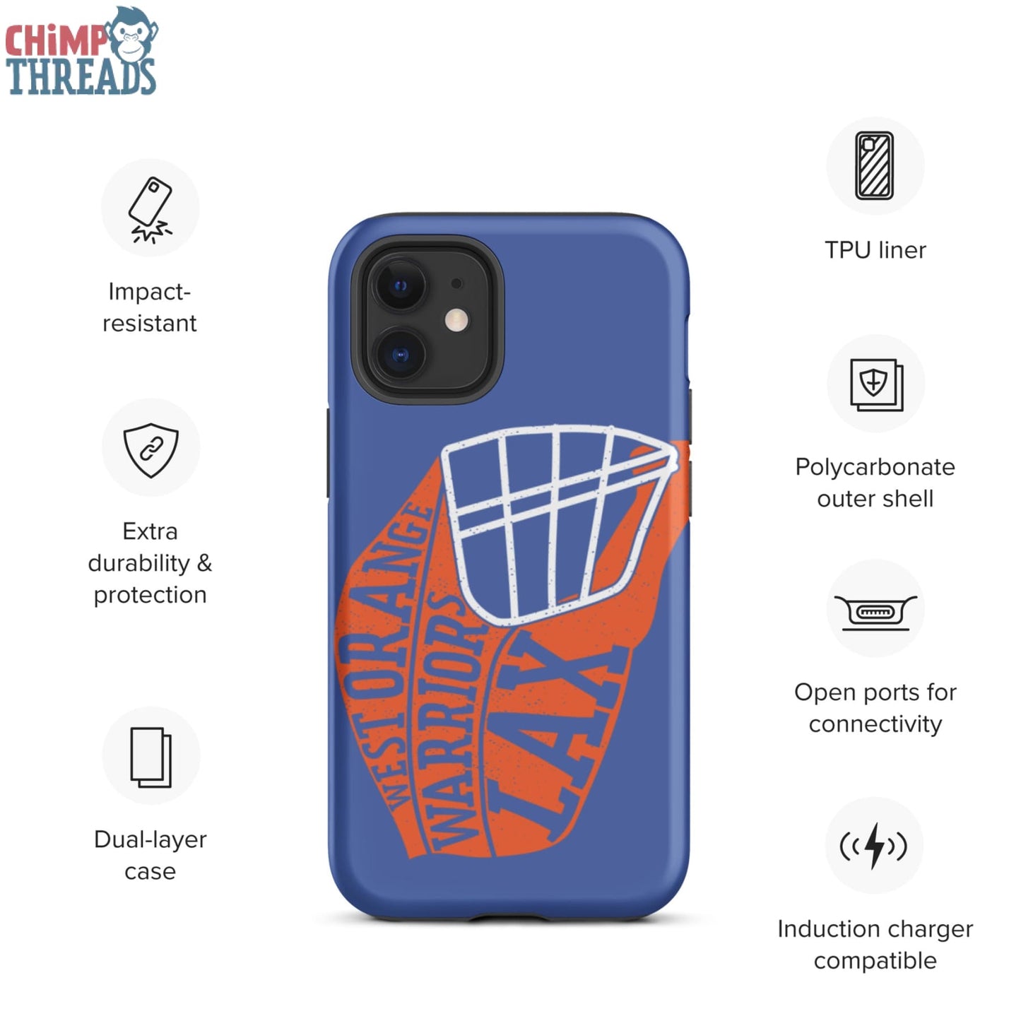 Lacrosse Helmet Tough iPhone case - lacrosse ✓ west orange