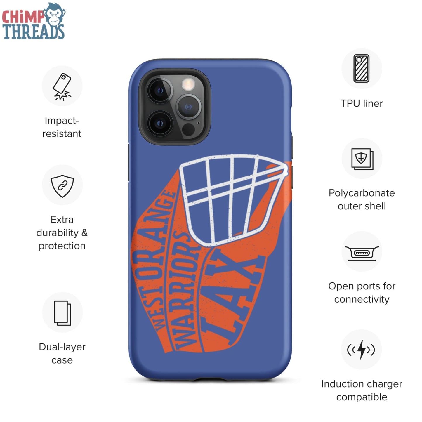 Lacrosse Helmet Tough iPhone case - lacrosse ✓ west orange