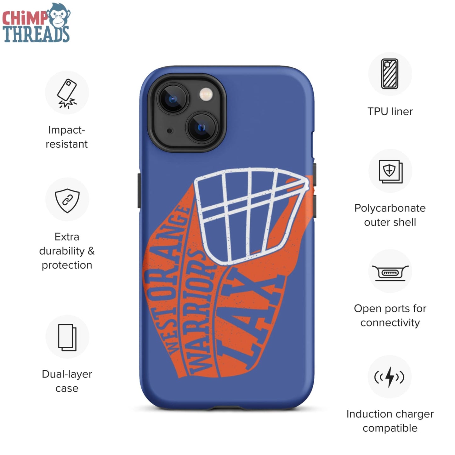 Lacrosse Helmet Tough iPhone case - lacrosse ✓ west orange