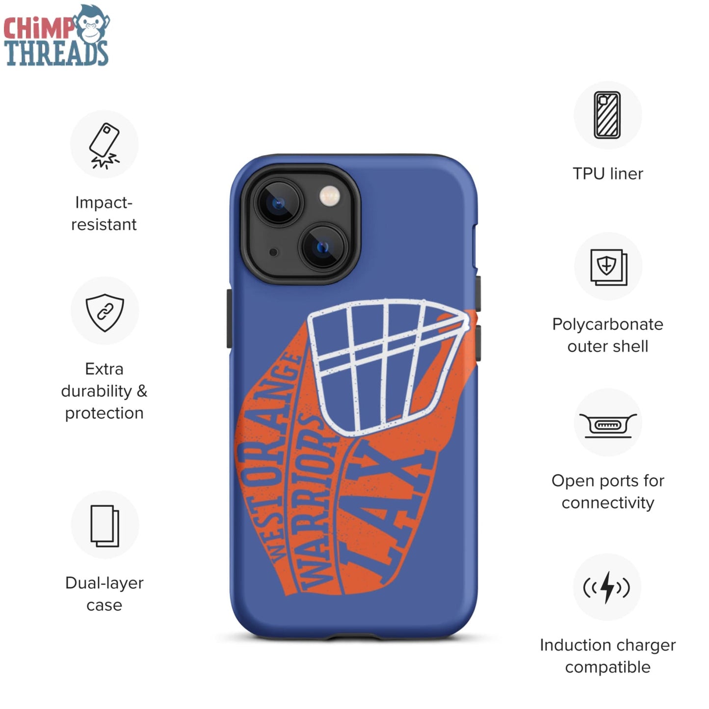 Lacrosse Helmet Tough iPhone case - lacrosse ✓ west orange