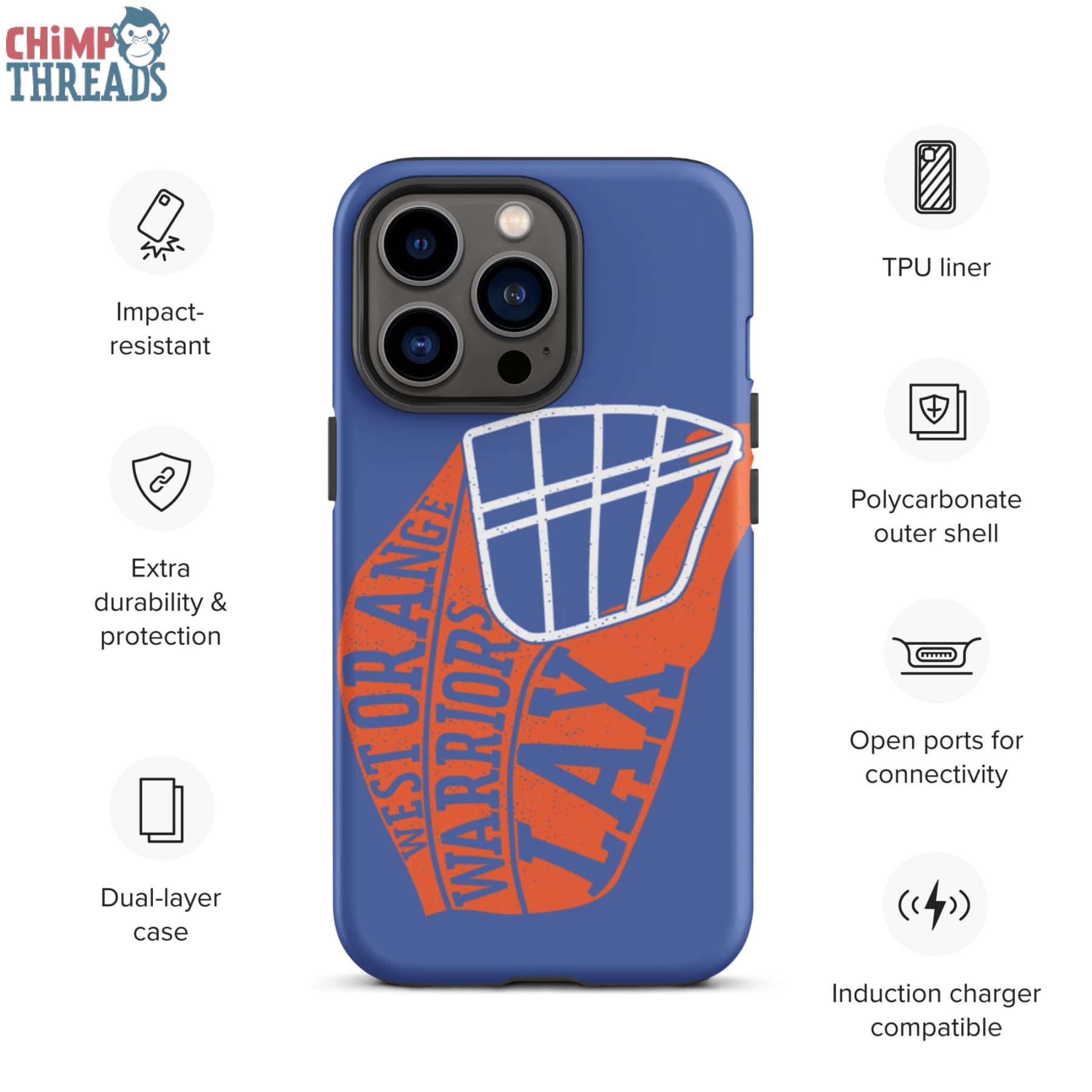 Lacrosse Helmet Tough iPhone case - lacrosse ✓ west orange