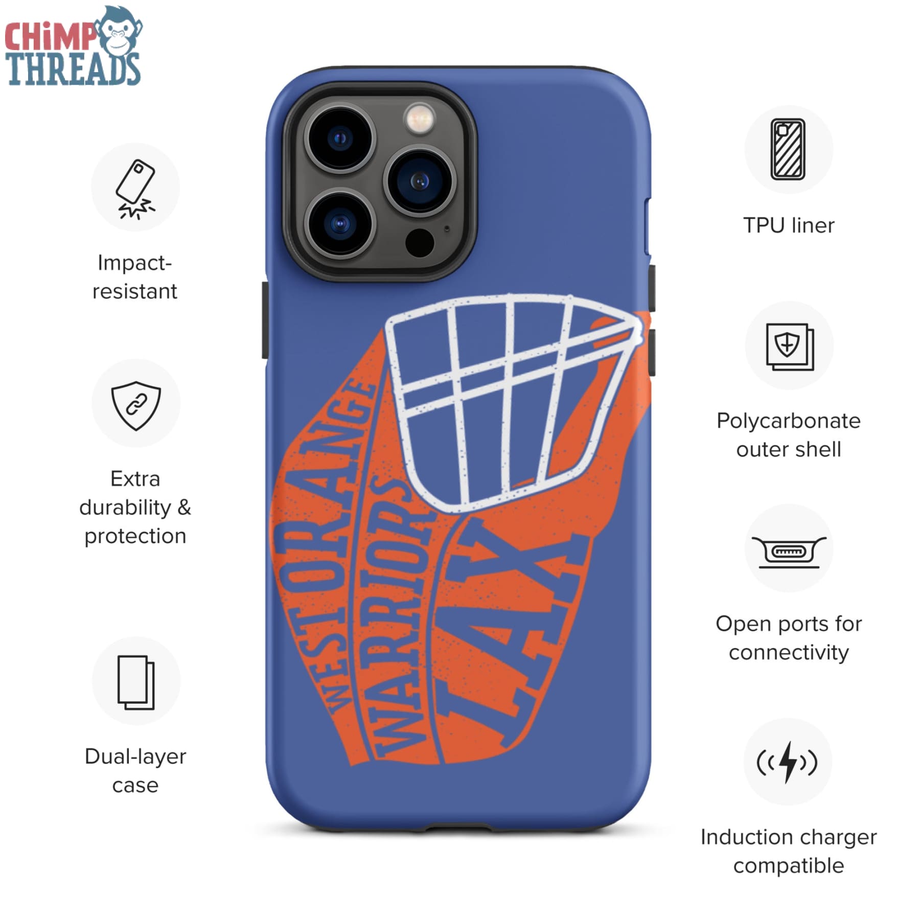 Lacrosse Helmet Tough iPhone case - lacrosse ✓ west orange