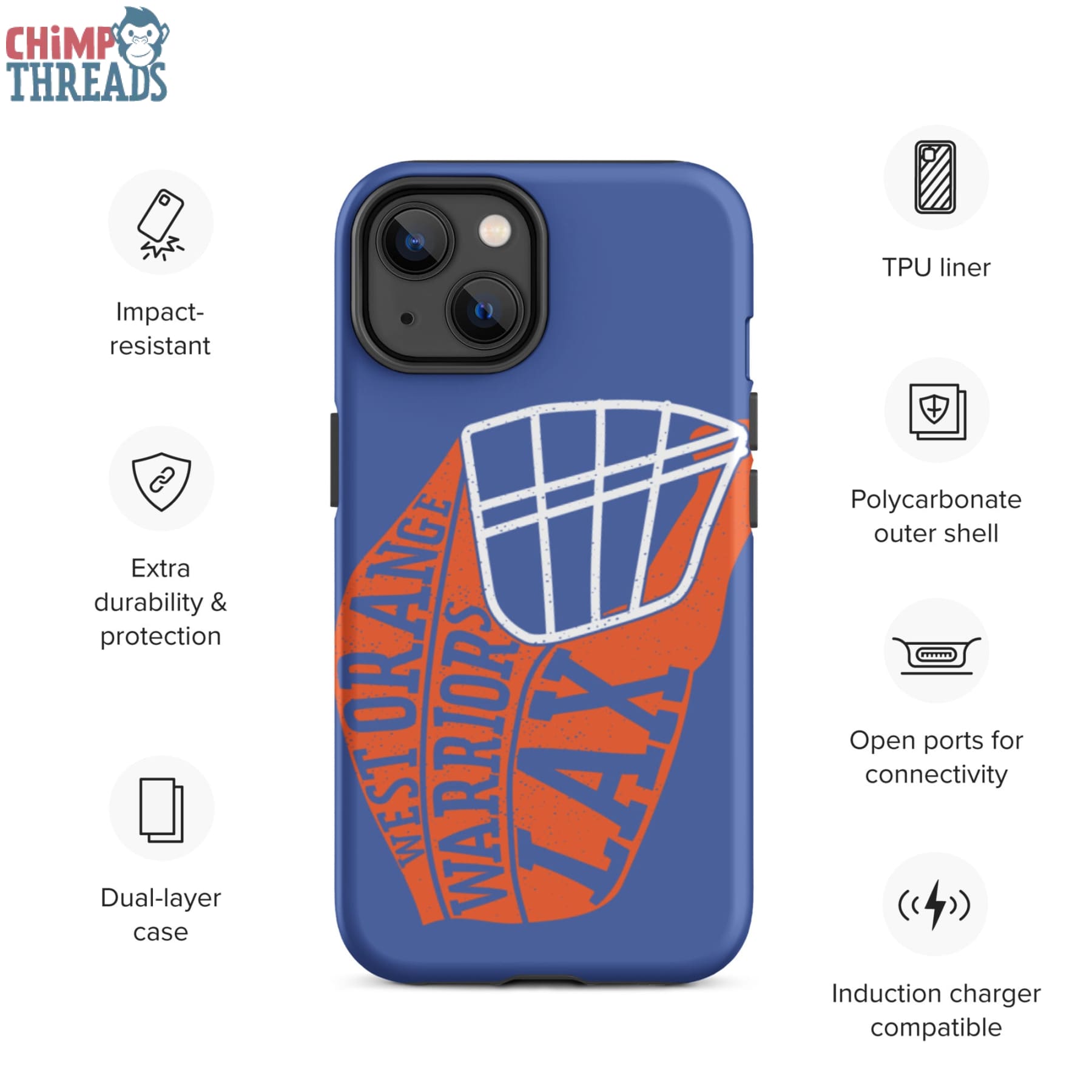 Lacrosse Helmet Tough iPhone case - lacrosse ✓ west orange