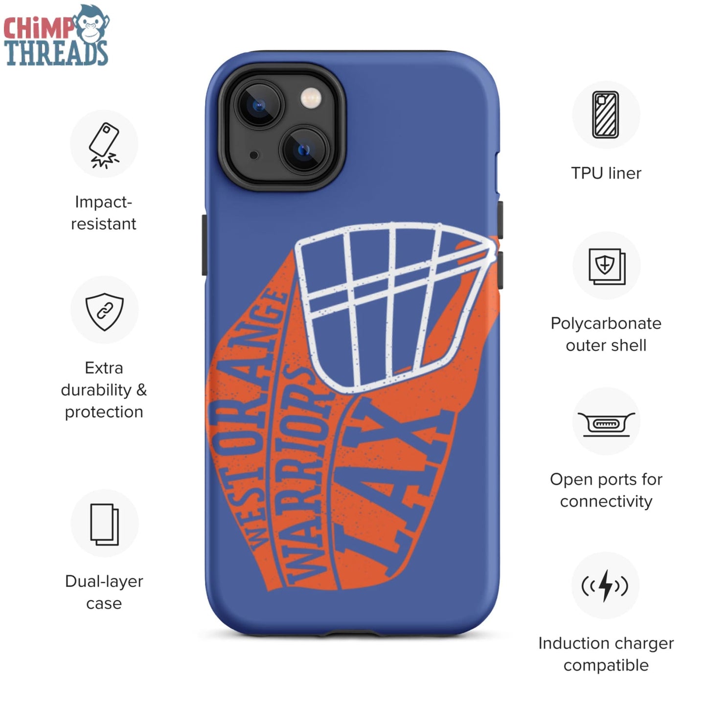 Lacrosse Helmet Tough iPhone case - lacrosse ✓ west orange