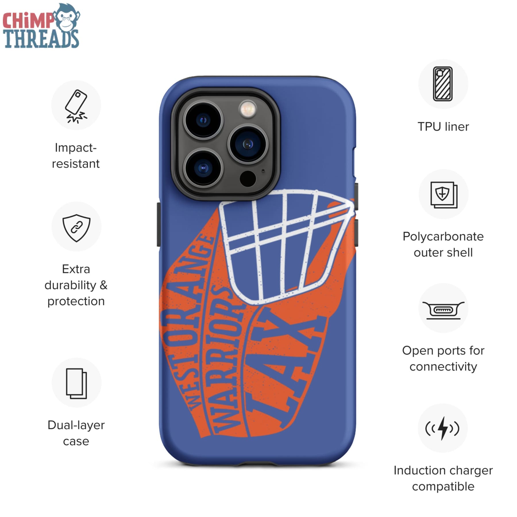 Lacrosse Helmet Tough iPhone case - lacrosse ✓ west orange