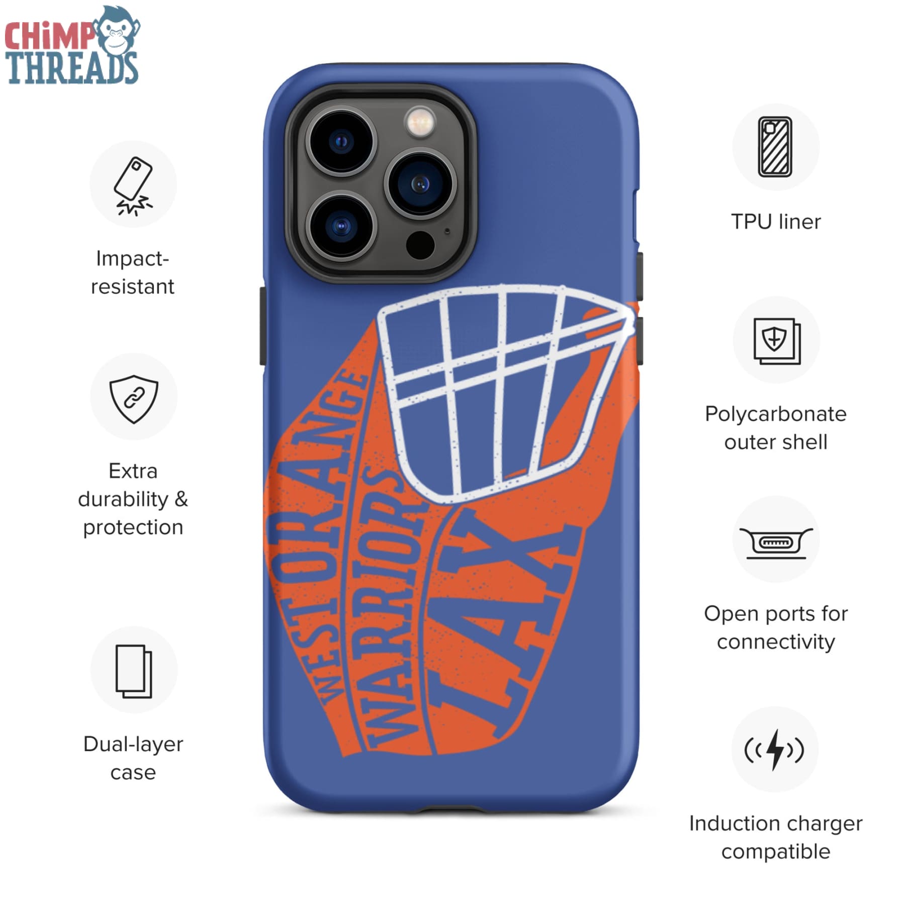 Lacrosse Helmet Tough iPhone case - lacrosse ✓ west orange